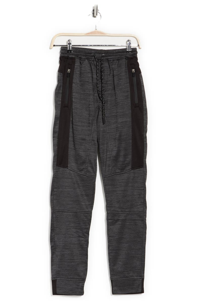 BURNSIDE Heathered Drawstring Fleece Joggers, Main, color, HEATHER BLACK