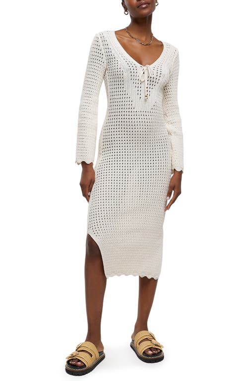 River Island Crochet Cover-Up Maxi Dress in White