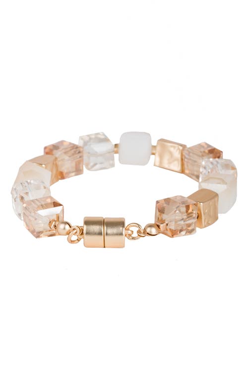 Shop Saachi Faceted Square Bead Bracelet In Champagne