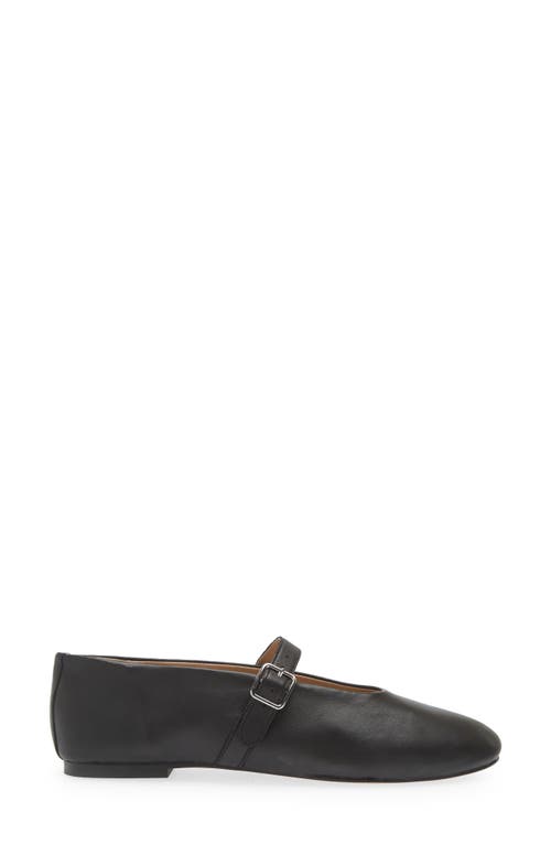 Shop Steve Madden Dreaming Mary Jane Flat In Black Leather