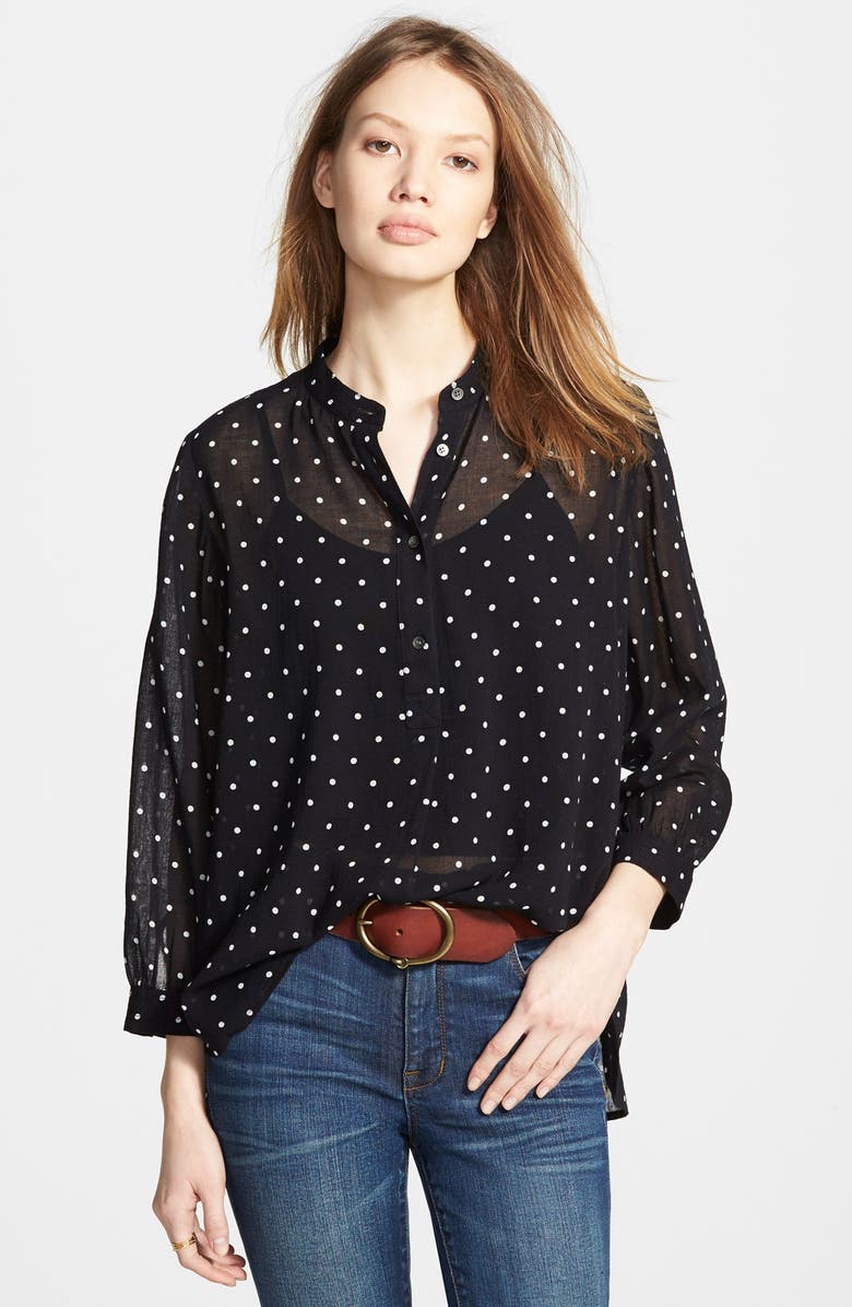 Madewell Shirred Dot Print Shirt | Nordstrom