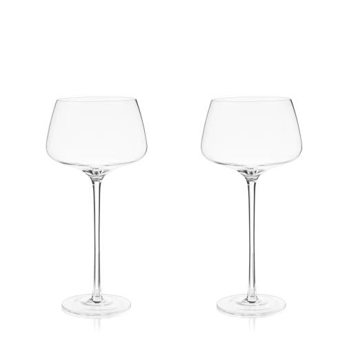 Viski Angled Crystal Amaro Spritz Glasses In Clear