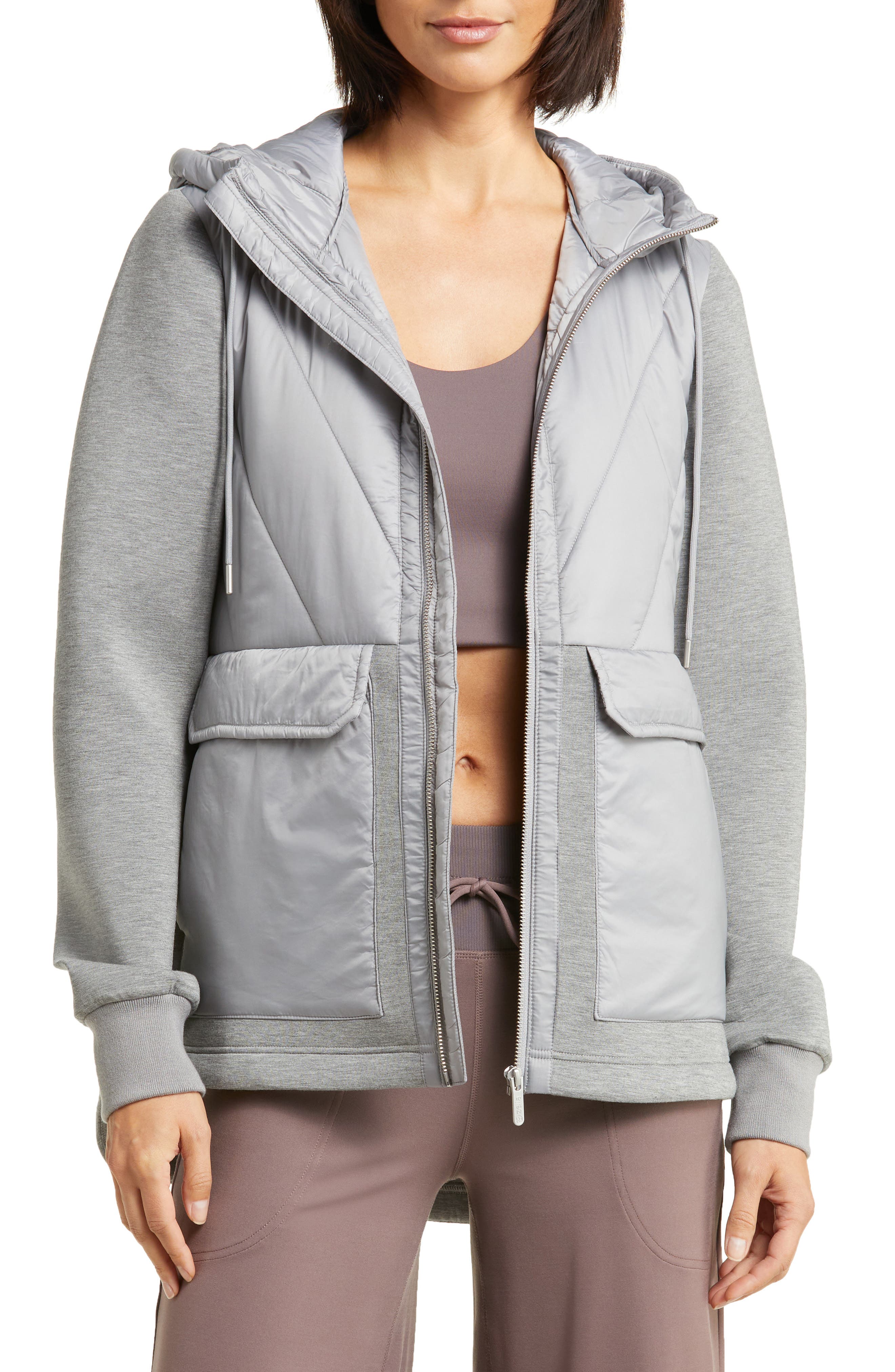 Grey Womens Clothing Jackets Padded and down jackets Armani Jeans Synthetic Down Jacket in Grey 