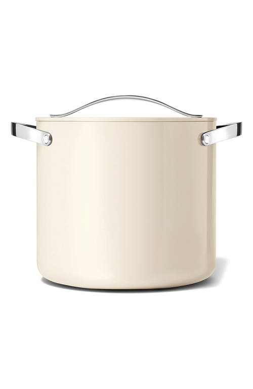 Caraway Nonstick Ceramic 12-quart Stockpot With Lid In Cream