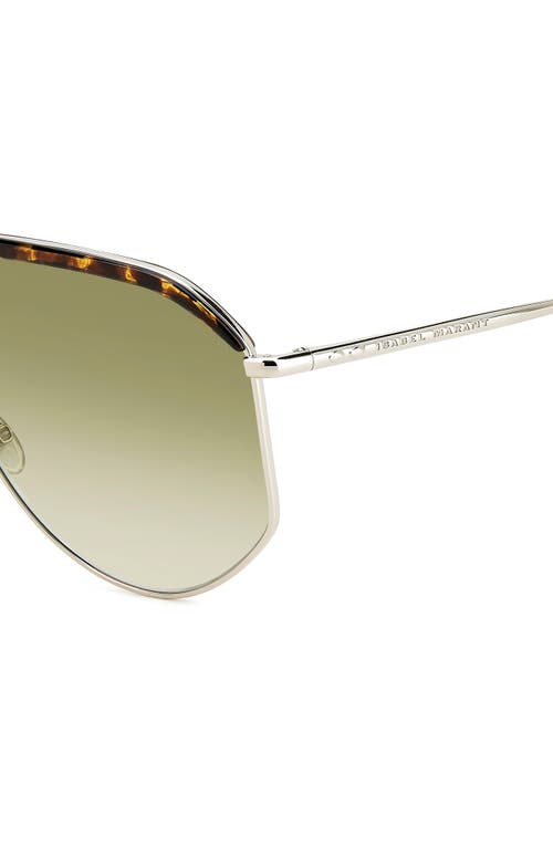 Shop Isabel Marant 64mm Oversize Aviator Sunglasses In Palladium Havana/green Shaded