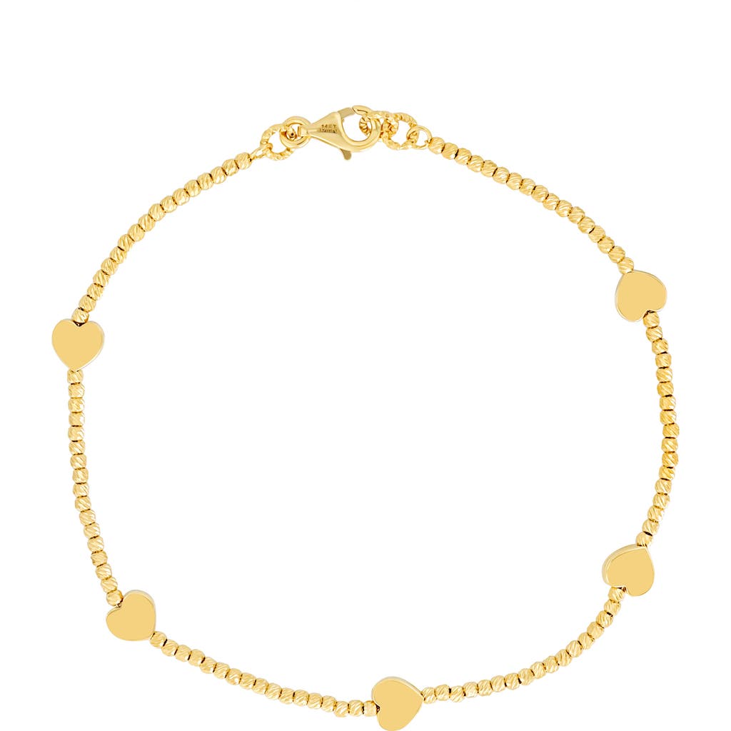 Bony Levy 14k Gold Heart Station Bracelet In 14k Yellow Gold