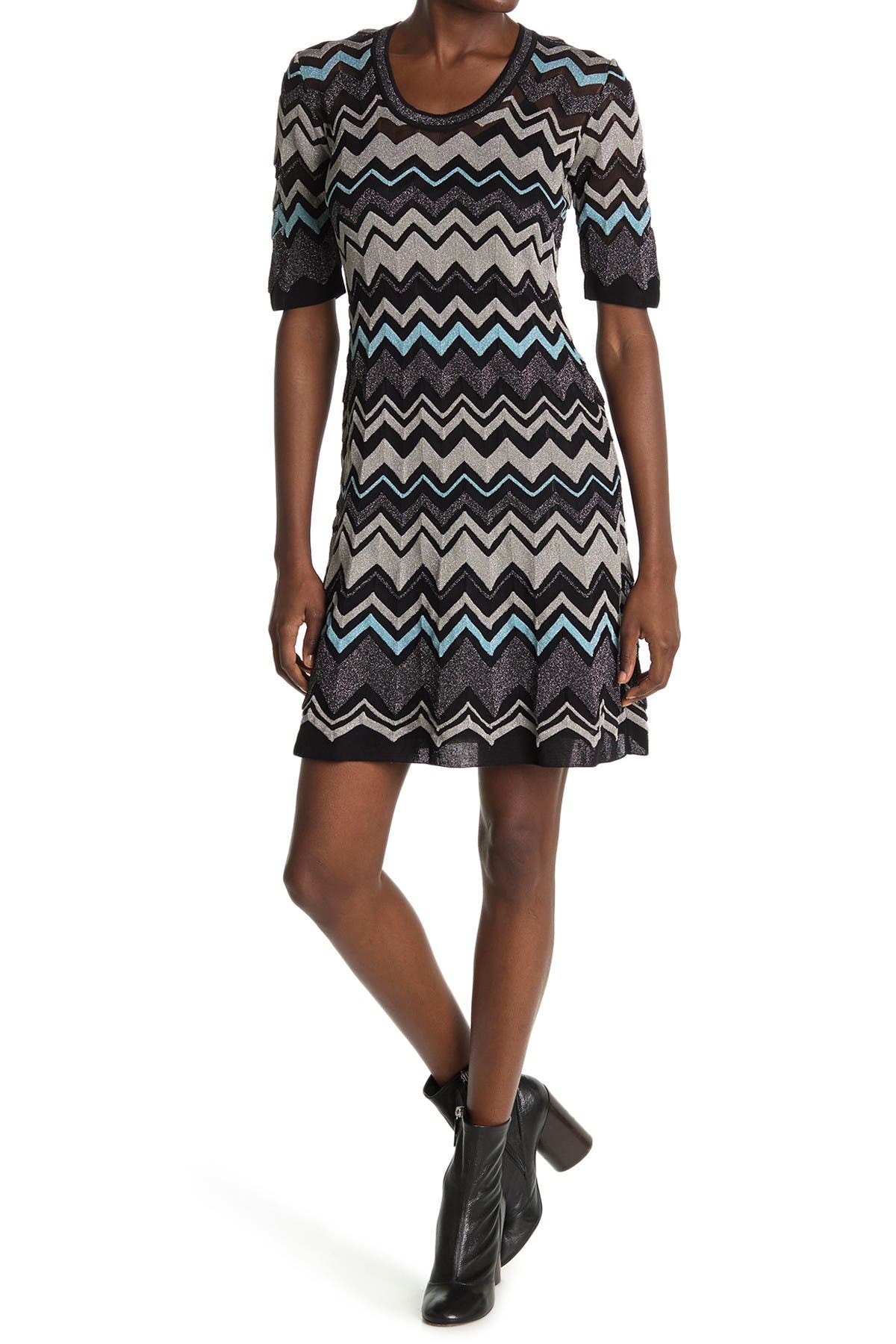 M Missoni Chevron Striped Scoop Neck 