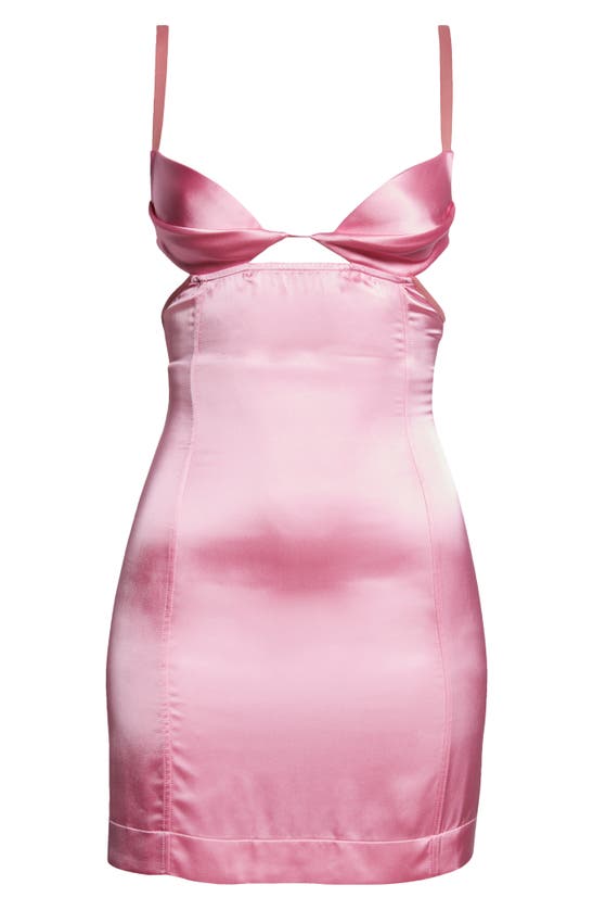 Shop Nensi Dojaka Cutout Draped Bra Minidress In Pink