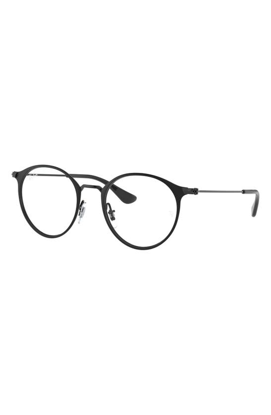 Shop Ray Ban Kids' 48mm Round Optical Glasses In Black