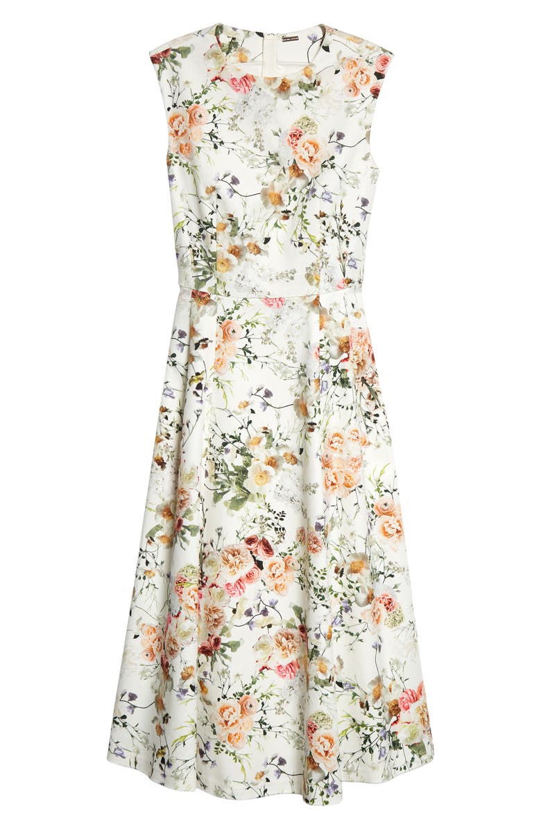 Adam Lippes Floral Print Cotton Stretch Twill Fit & Flare Dress | Nordstrom