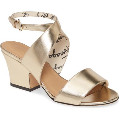 Salvatore Ferragamo Sheena Metallic Cross Strap Sandal