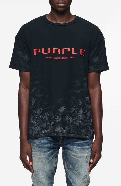 PURPLE BRAND Textured Jersey Logo Graphic Inside Out T-Shirt Black at Nordstrom,