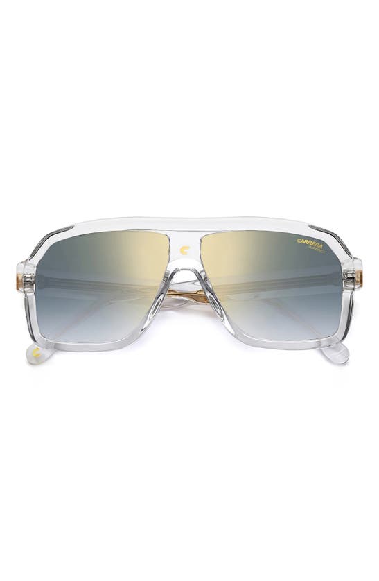 Carrera Eyewear 60mm Gradient Polarized Rectangular Sunglasses In Natural