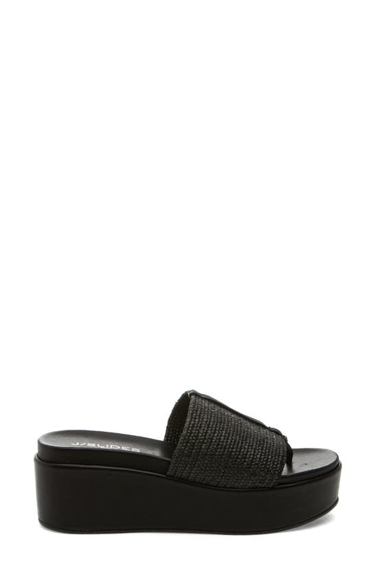Shop J/slides Nyc Quo Woven Wedge Sandal In Black
