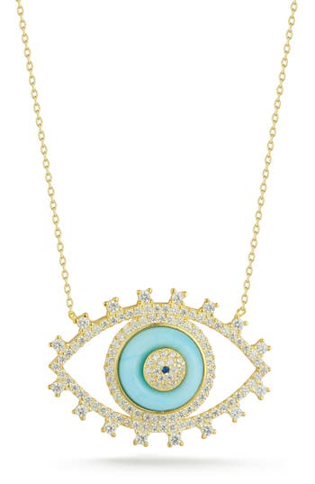 Sphera Milano Evil Eye Pendant Necklace In Gold