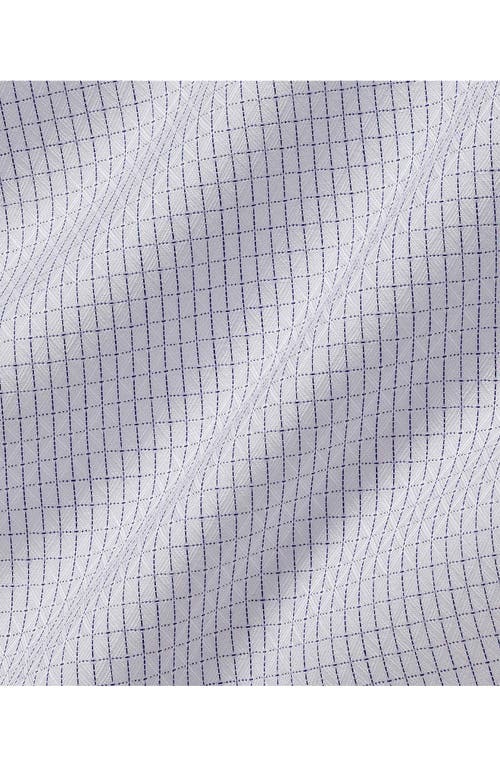 David Donahue Slim Fit Check Cotton Dobby Dress Shirt In White/navy