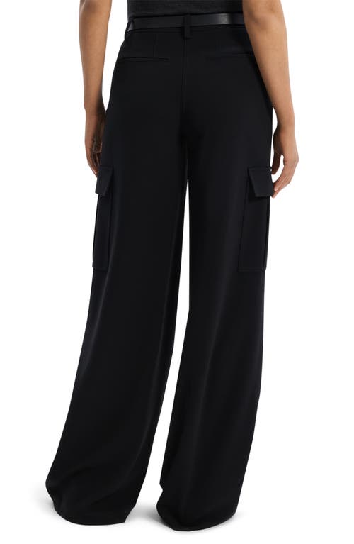 Shop Theory Admir Wide Leg Cargo Pants In Black