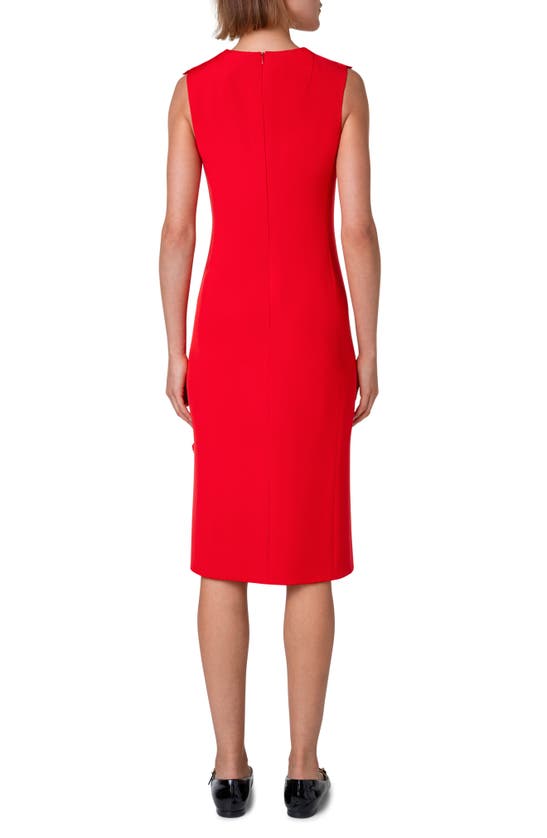 Akris Silk Crepe Fringe Midi Dress In Poppy