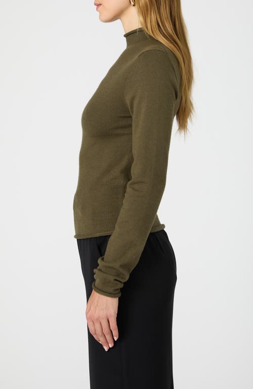 Shop French Connection Mock Neck Sweater In Olive Night