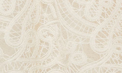 Mango Mock Neck Lace Top In Ecru