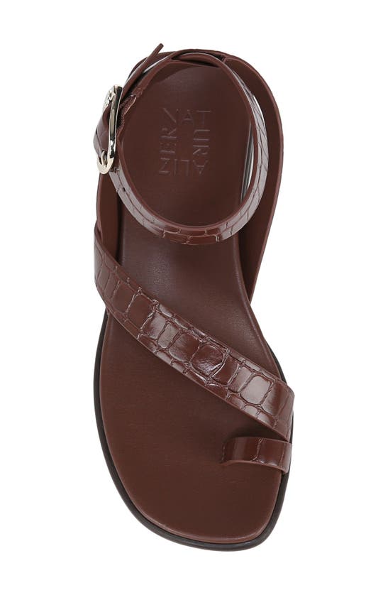 Naturalizer Birch Ankle Strap Sandals In Cappuccino Croco Faux Leather