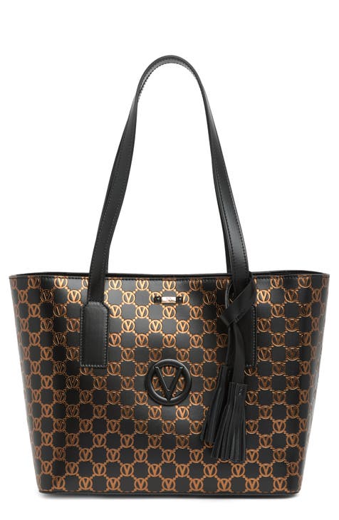 Valentino by mario valentino crosshatch cheap tote bag in black