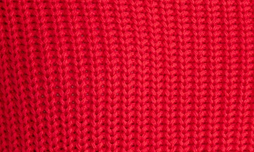 Shop 525 Stella Cotton Turtleneck Sweater In Cherry Red