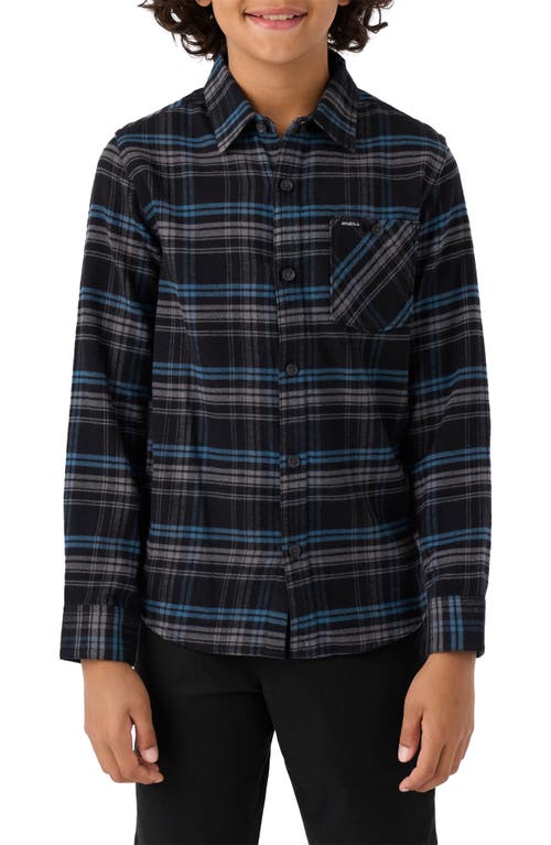 O'neill Clayton Plaid Hooded Button-up Shirt In Black