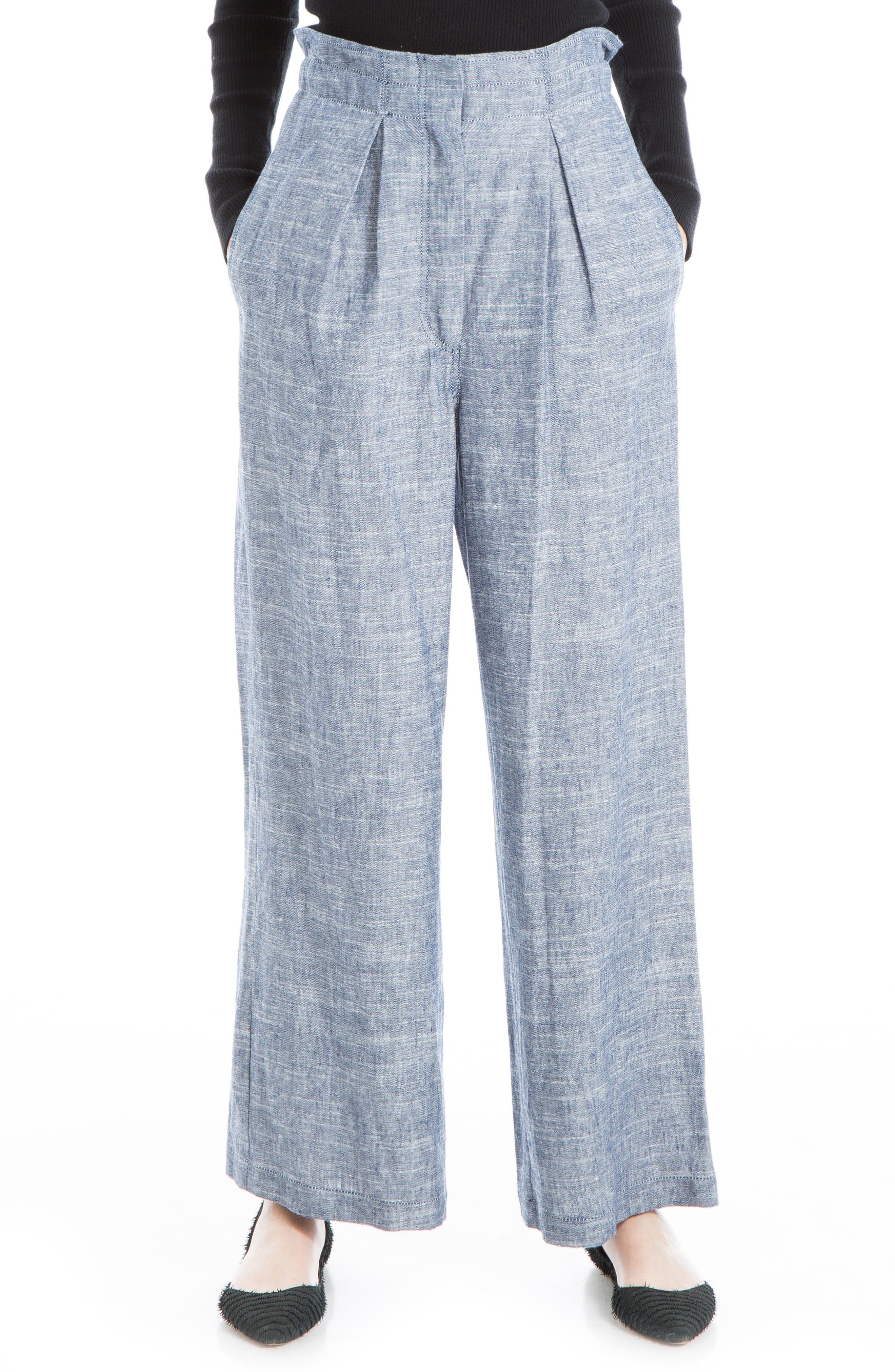 MAXSTUDIO Linen Blend Easy Leg Pants 