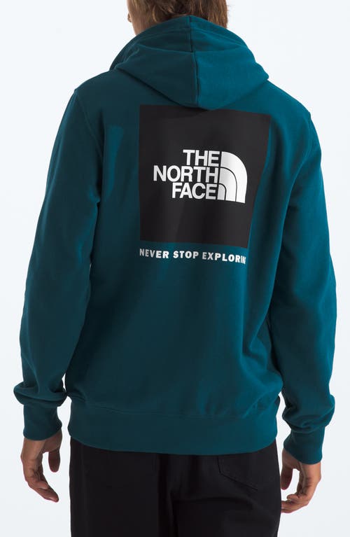 Shop The North Face Nse Box Logo Graphic Hoodie In Midnight Petrol