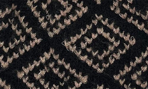 Marcus Adler Faux Fur Pompom Geo Knit Beanie In Black