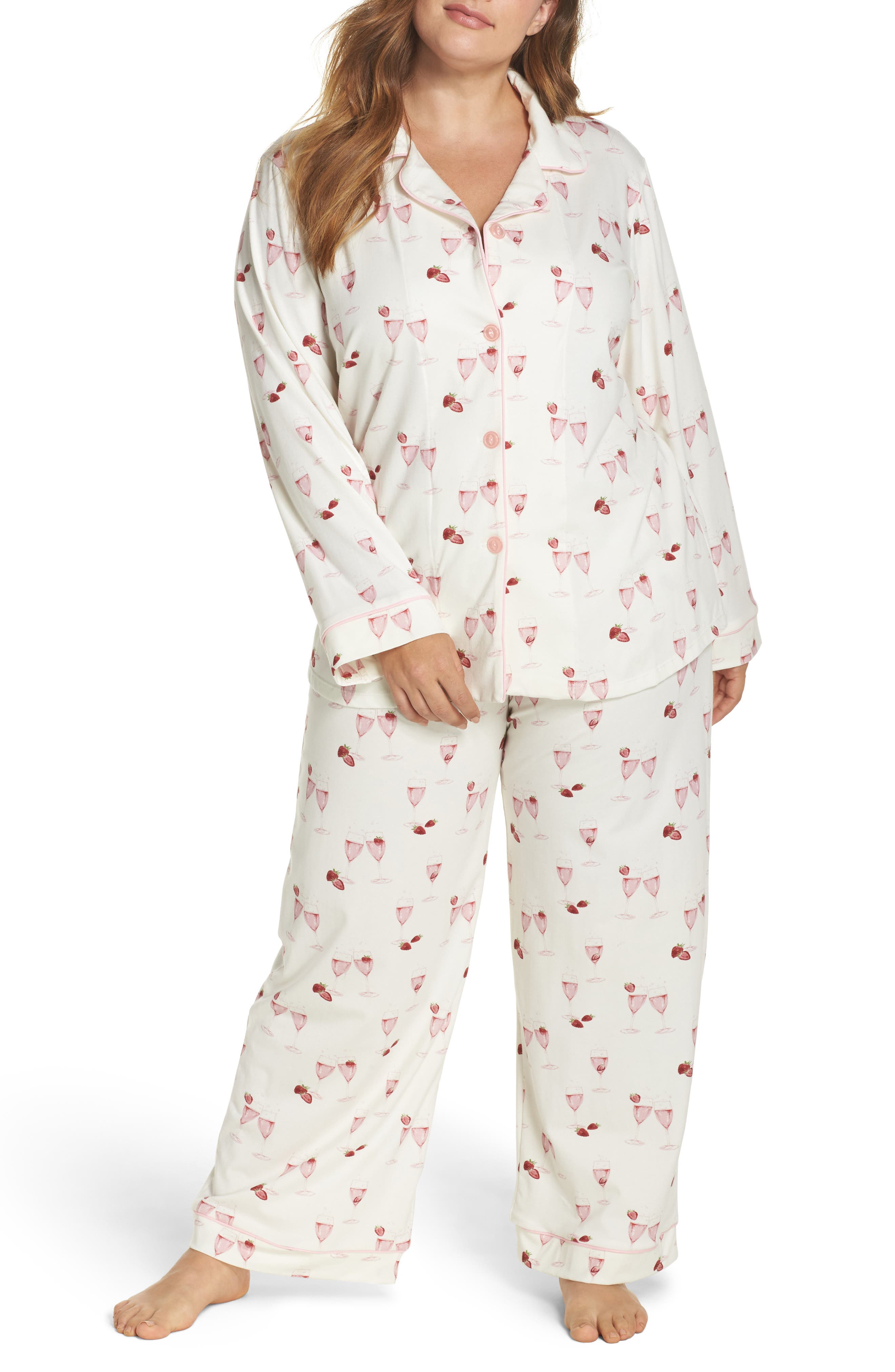 BedHead Strawberries & Champagne Print Pajamas (Plus Size) | Nordstrom