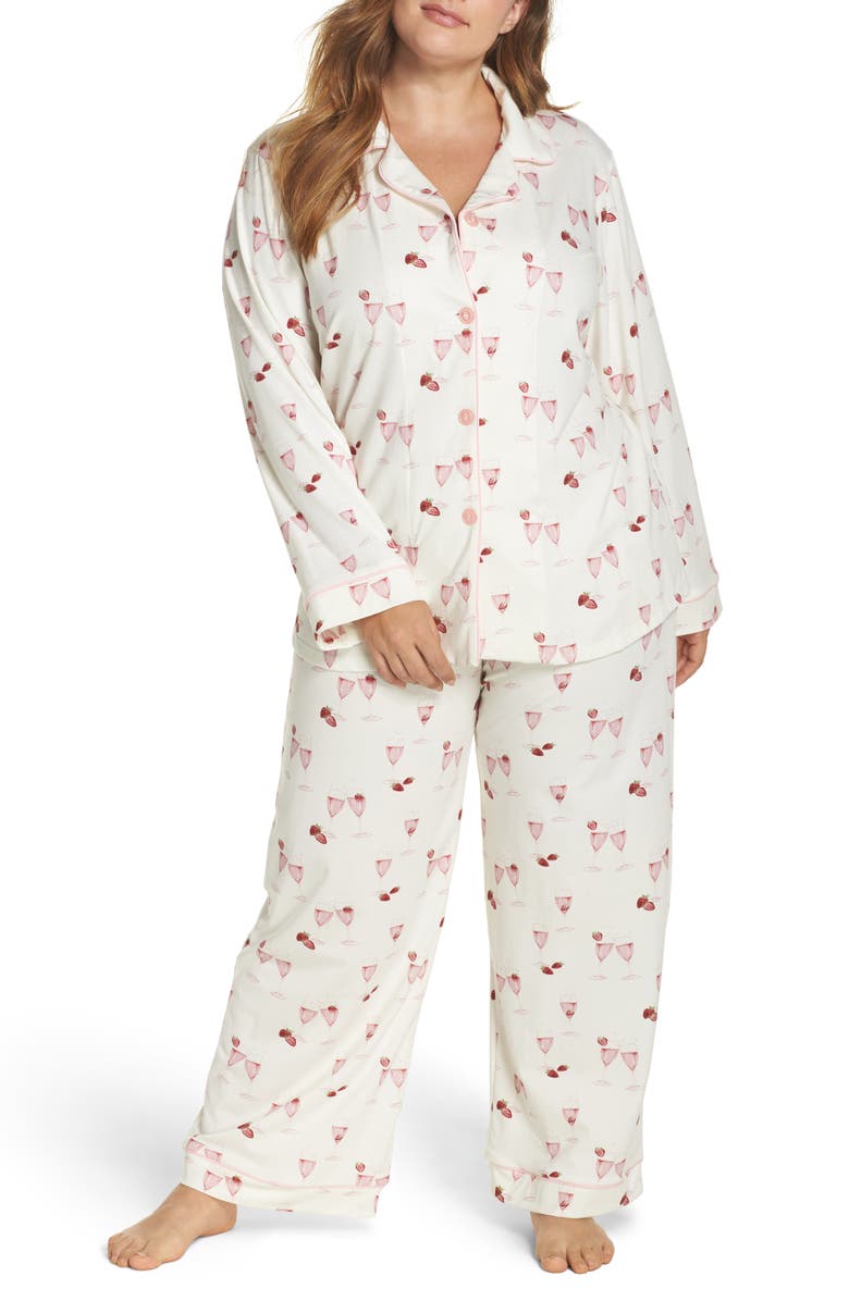 BedHead Strawberries & Champagne Print Pajamas (Plus Size) | Nordstrom