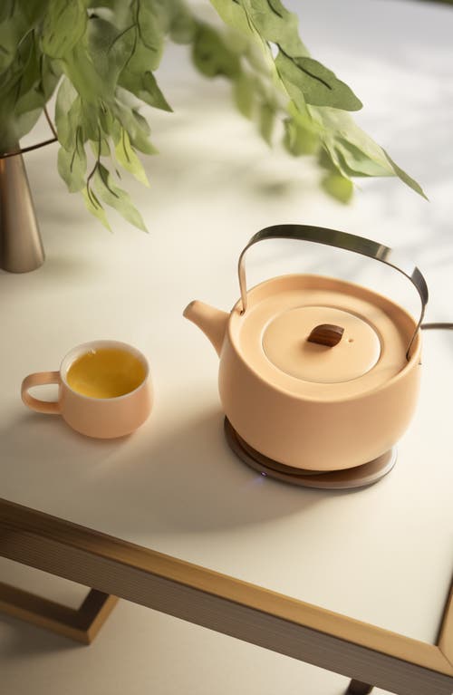 Ohom Leiph Self-heating Teapot Set In Rosy Apricot