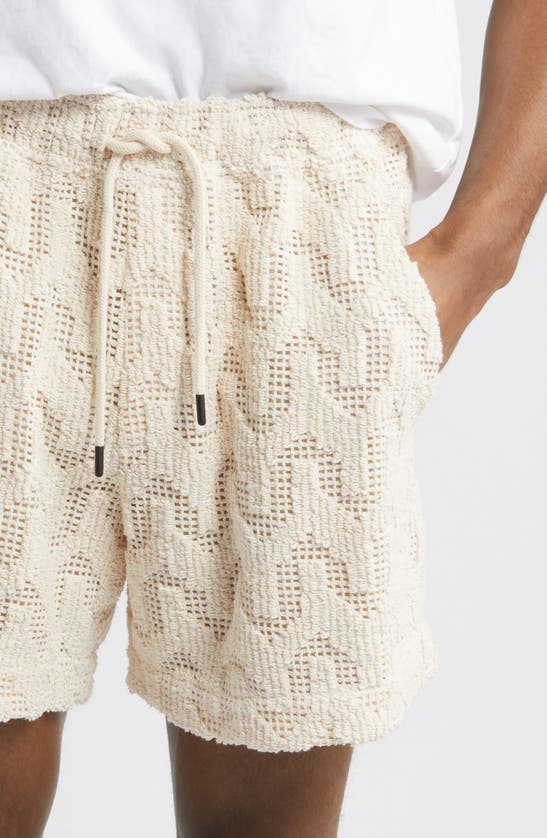 Oas Atlas Crochet Drawstring 5.5 Shorts In Off White