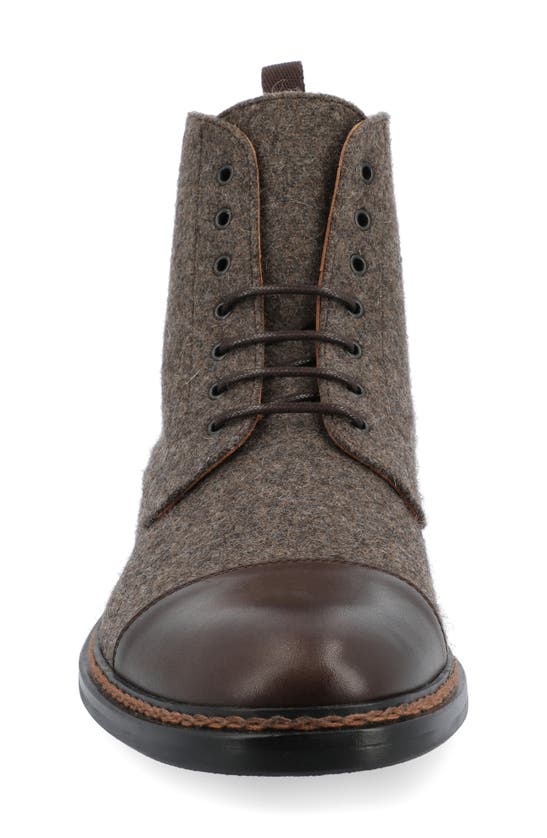 Shop Taft The Jack Cap Toe Boot In Grey Marl/ Brown