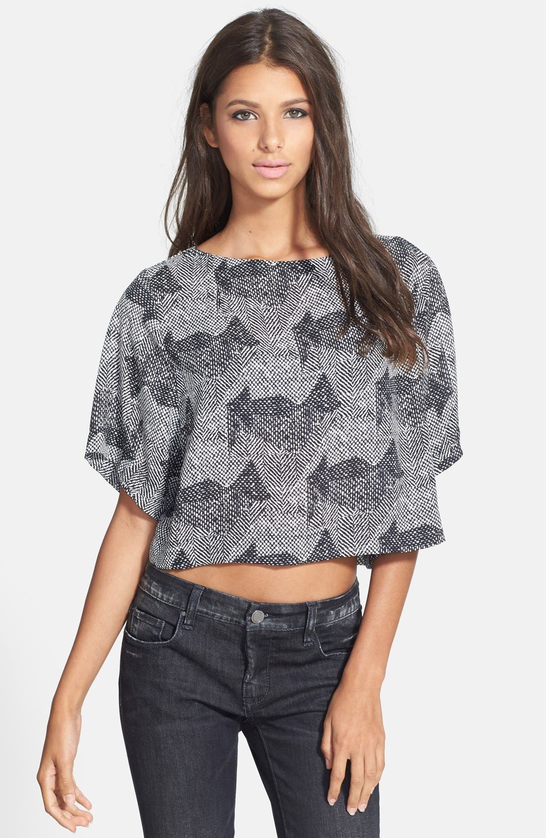 ASTR Print Boxy Crop Tee Nordstrom