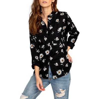 Rvca Hera Print Shirt, Black