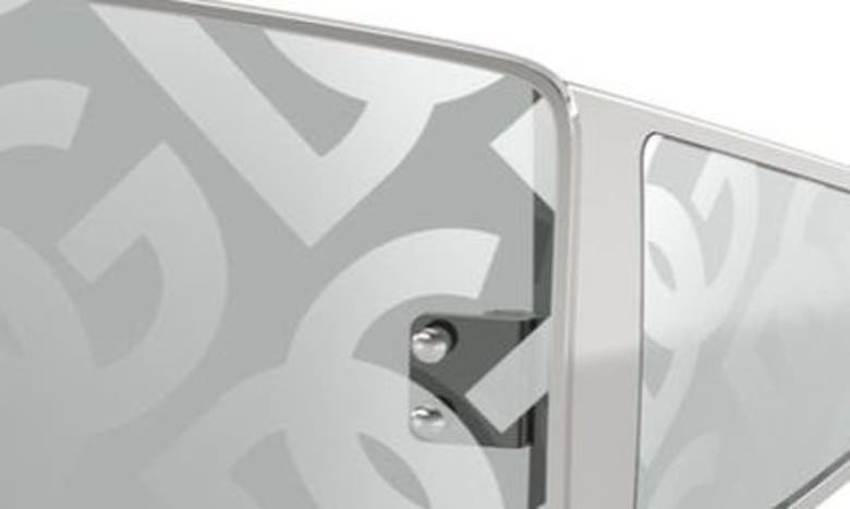 Shop Dolce & Gabbana 144mm Shield Sunglasses In Silver