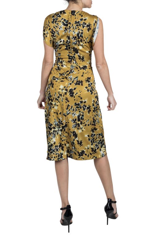 Shop Julia Jordan Floral Print Midi Dress In Gold Multi