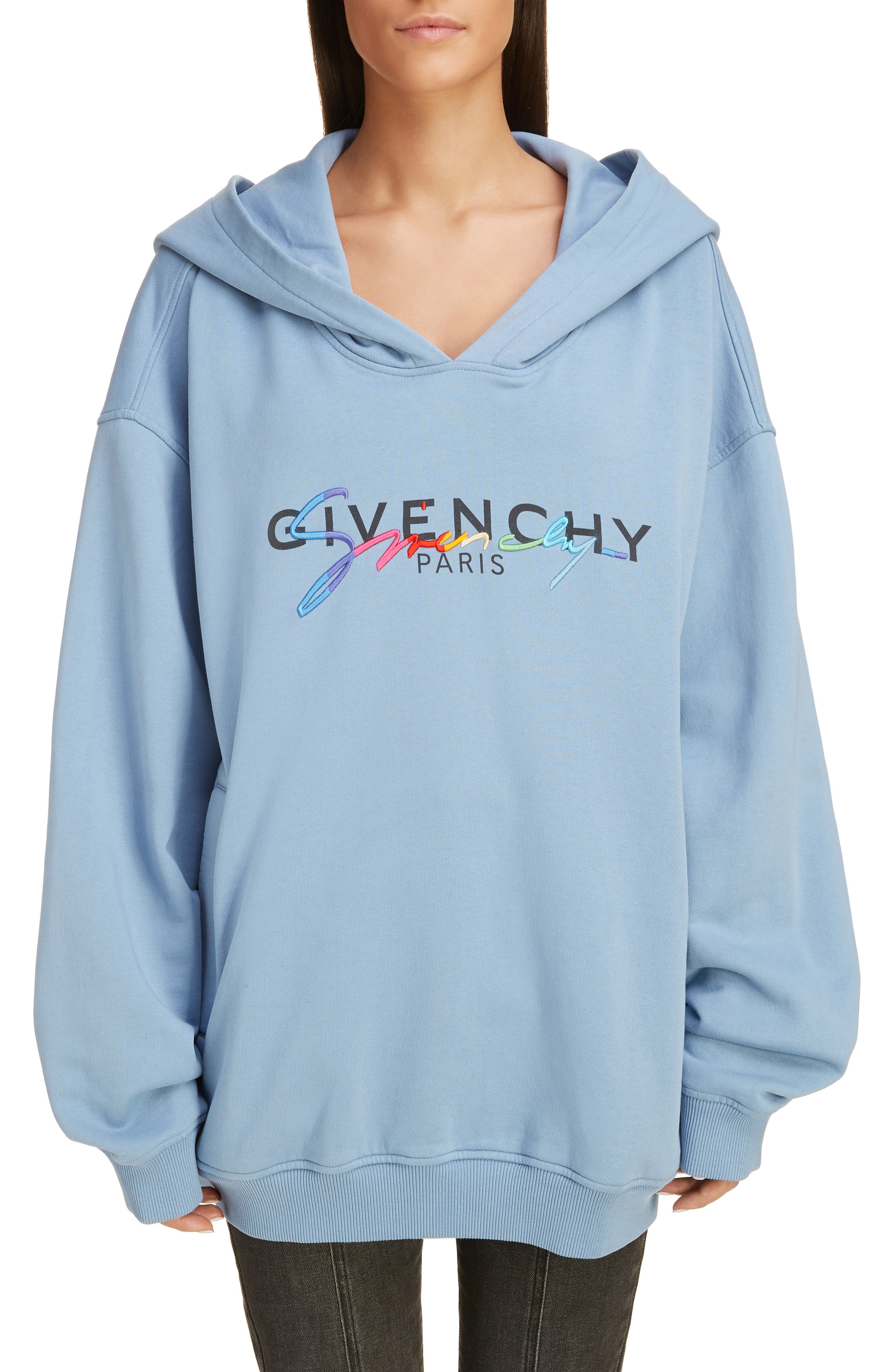 Givenchy Rainbow Logo Hooded Sweatshirt 