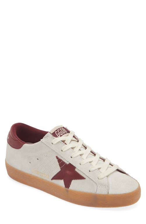 Shop Golden Goose Super-star Low Top Sneaker In White/bordeaux