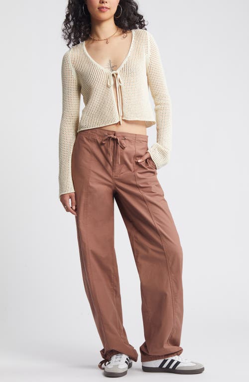 Shop Bp. Stretch Cotton Poplin Drawstring Pants In Brown Topaz