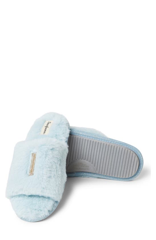 Shop Dearfoams Novelty Faux Fur Bridal Slide In Blue