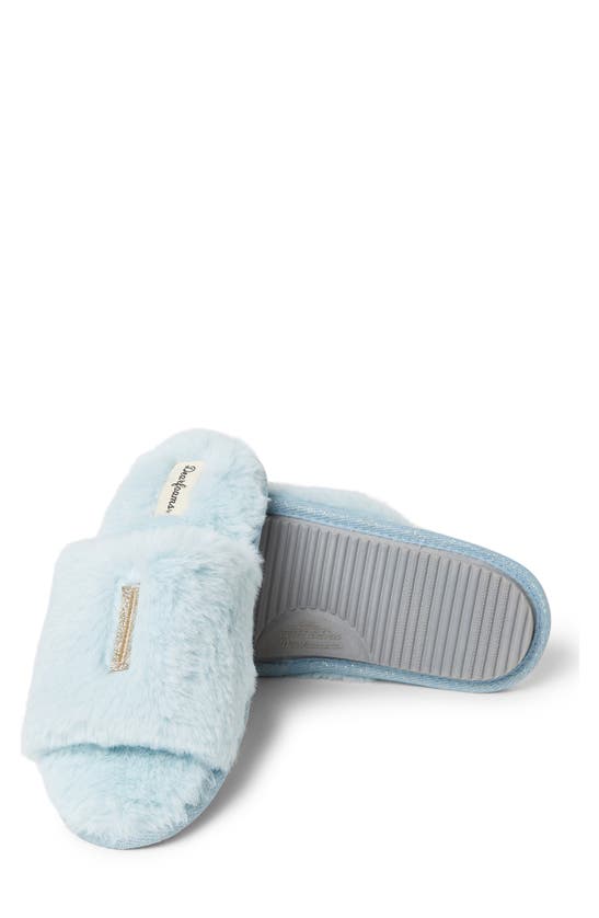 Dearfoams Novelty Faux Fur Bridal Slide In Blue