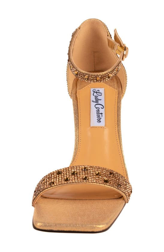 Lady Couture Kloe Crystal Embellished Wedge Sandal In Gold