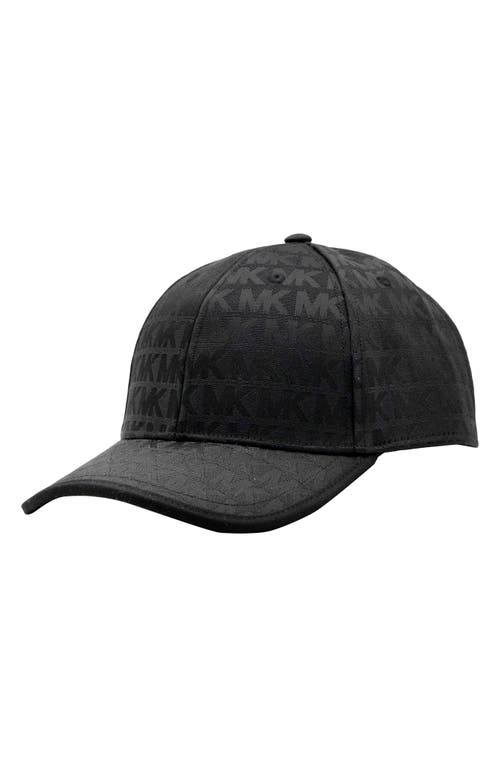 Logo Jacquard Wool Baseball Cap in Black
