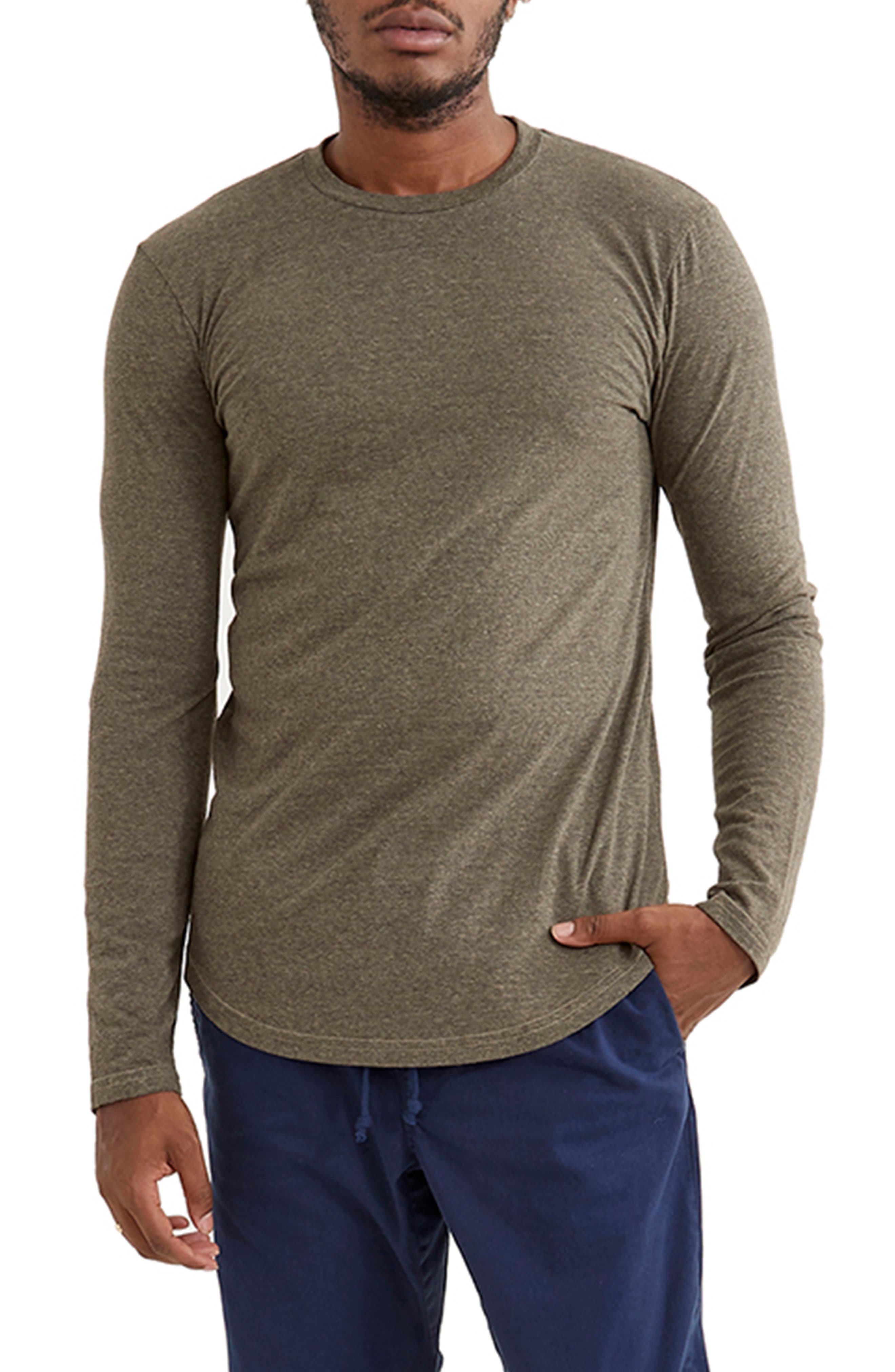 YUNY Mens Solid Round Neck Long-Sleeve Stripe Pullover Knitted Sweater Grey S