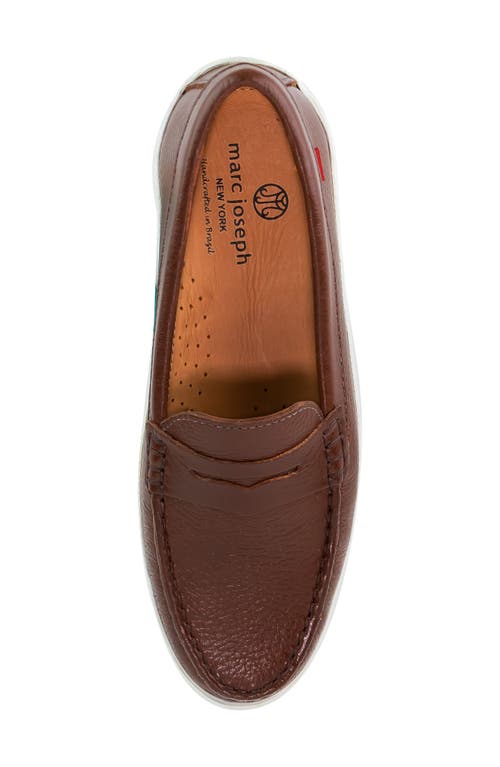 Marc Joseph New York Kids' Broadway Venetian Loafer In Cognac Grainy/white Sole