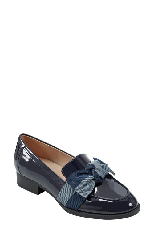 Bandolino Lindio Bow Moc Toe Loafer In Navy Blue